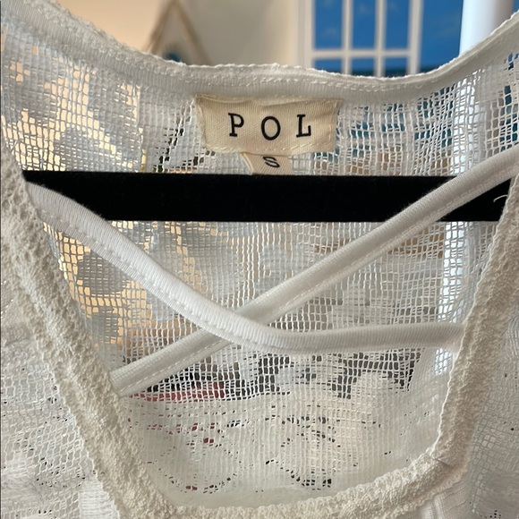 POL White Tank Top with Embroidered Scoop Neckline - Picture 2 of 4